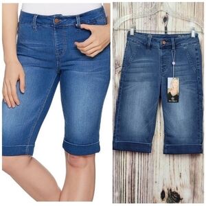 Laurie Felt Silky Denim Bermuda Pull On Shorts